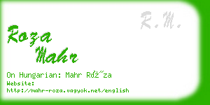 roza mahr business card